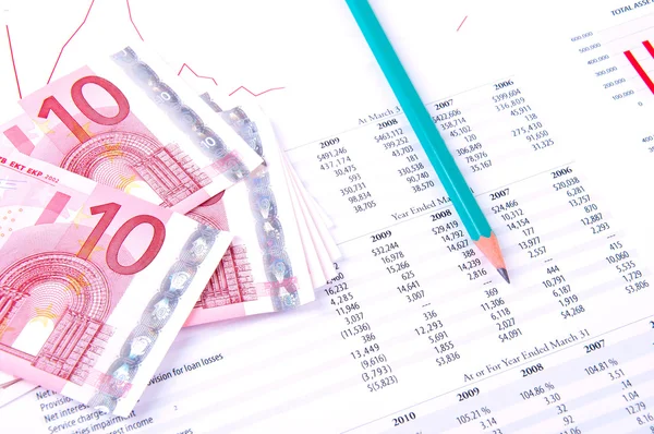 Finansiell Analys Numeriska Data Progreso Branschen Och Den Europeiska Valutan — Stockfoto