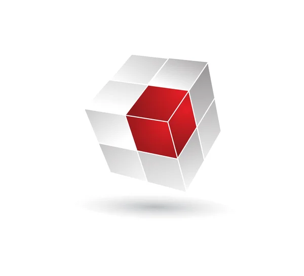Puzzle cubo in vettore con effetto 3d — Vettoriale Stock