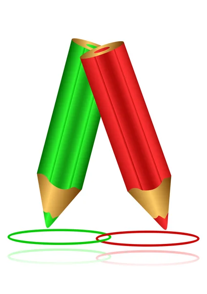 Crayons et anneaux . — Image vectorielle