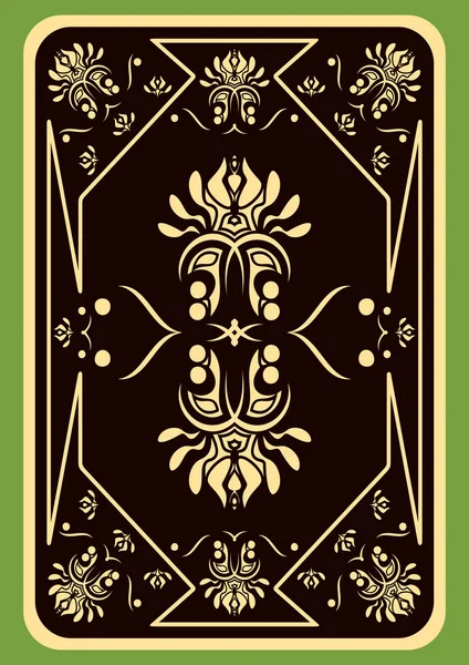 Die Umgedrehte Spielkarte Auf Grünem Hintergrund — Stockvektor