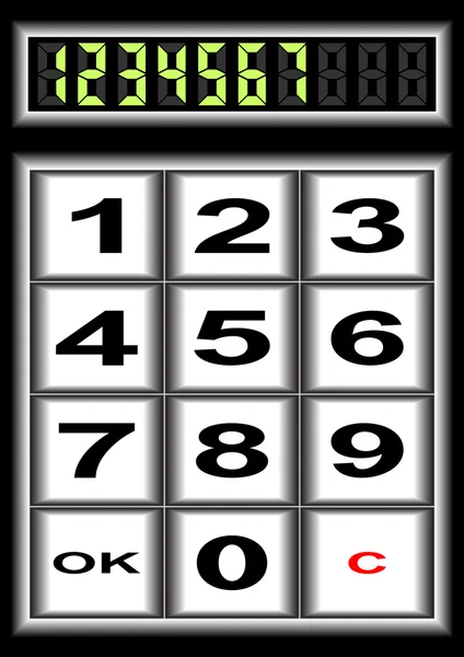 Πίνακα Κουμπιά Και Την Οθόνη Τους Αριθμούς — Διανυσματικό Αρχείο