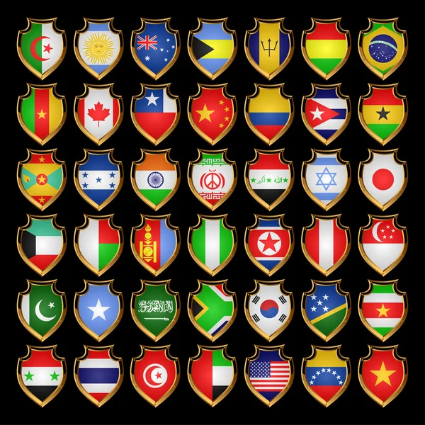 Bandiere-badge . — Vettoriale Stock