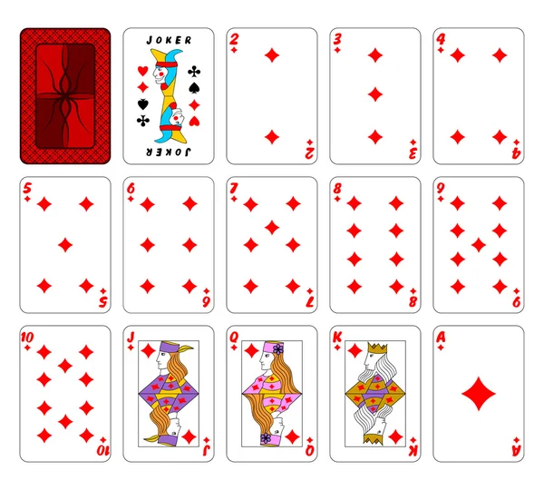 Cartas jugando. Diamantes . — Archivo Imágenes Vectoriales