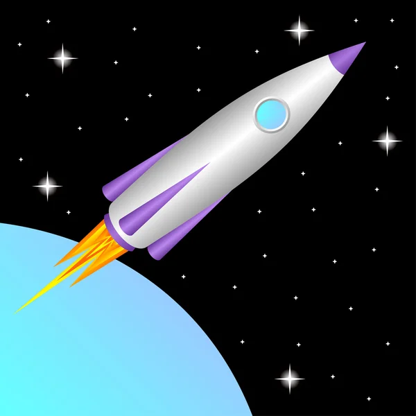 Rocket in space. — Stock Vector
