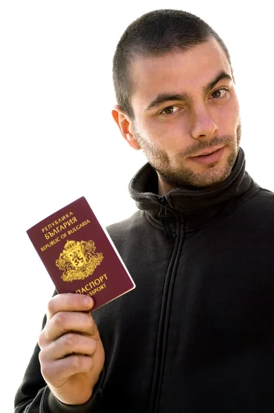 Joven portador de pasaporte — Foto de Stock