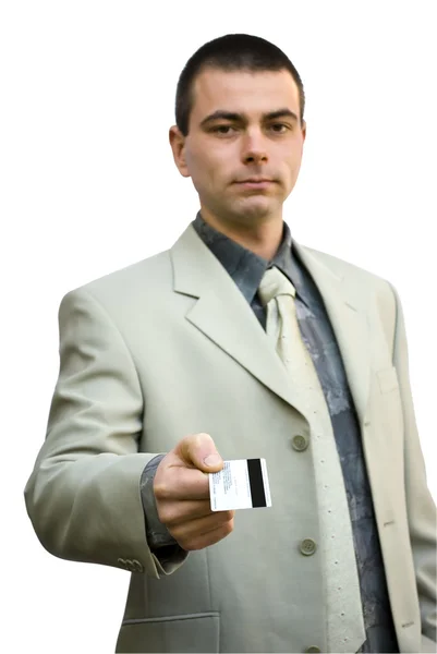 クレジット カードでのビジネスの男性 — ストック写真