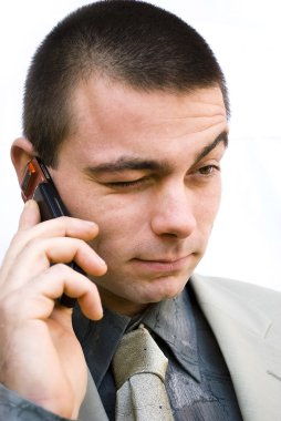 Man talking on phone clipart