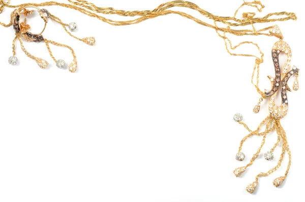 Gold jewelry frame — Stock Photo, Image
