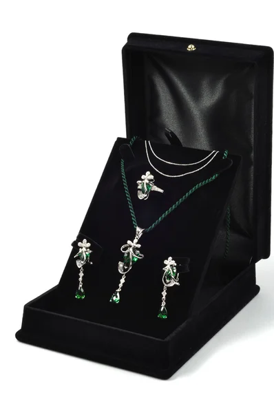 Emerald platinum set — Stock Photo, Image