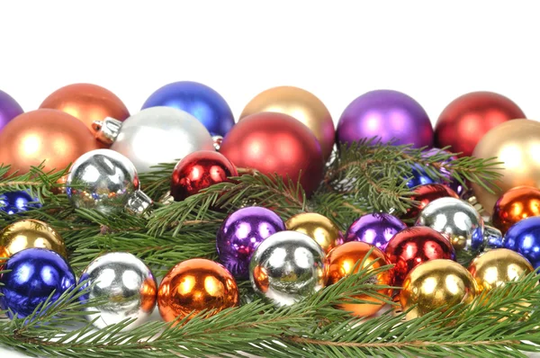 Christmas balls border — Stock Photo, Image