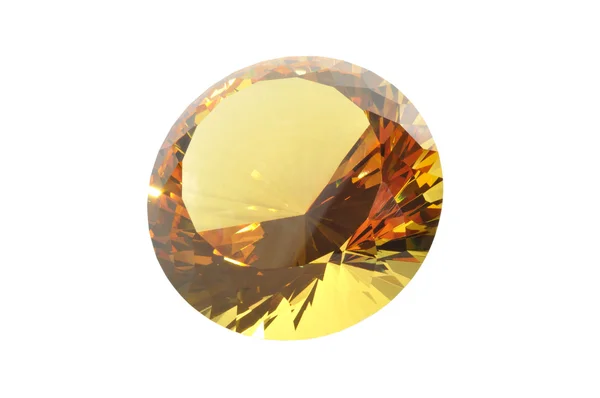 Yellow Diamond with clipping path — Stock Photo, Image