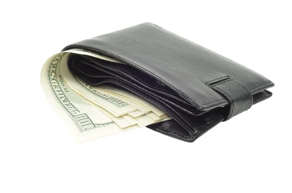 Brieftasche mit Dollars, Schneideweg — Stockfoto