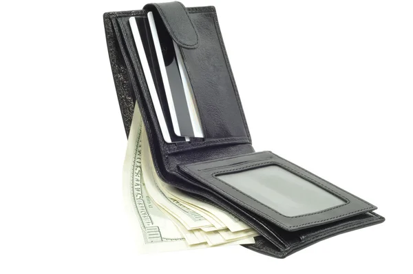 Wallet with dollars, clipping path — Stock Photo, Image