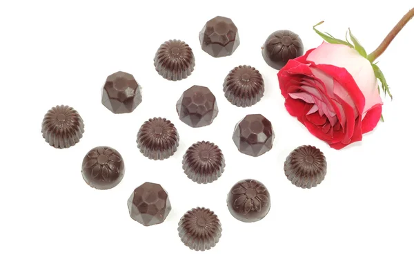 バラとチョコレート — ストック写真