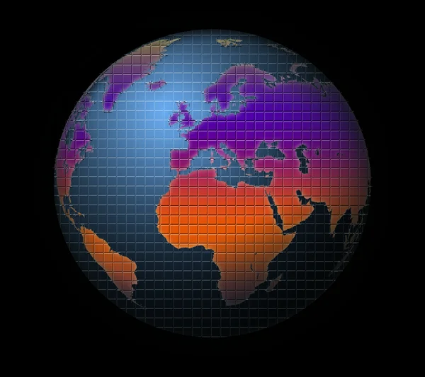 Globe on black background — Stock Photo, Image