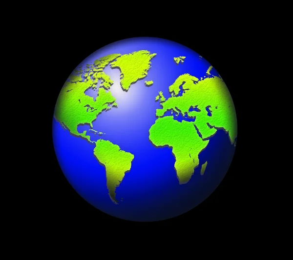 世界地球仪的插图 — 图库照片