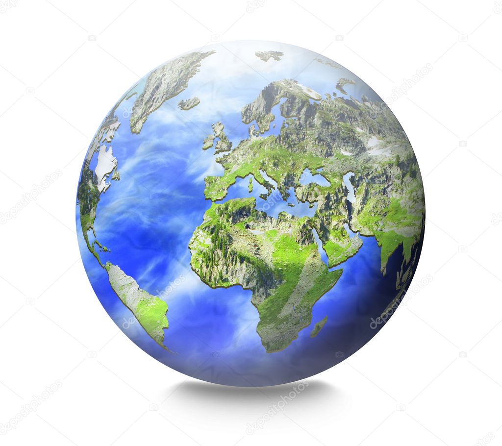 Earth isolated on the white background