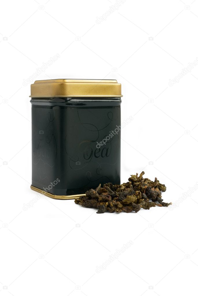 Box for tea and dry green tea