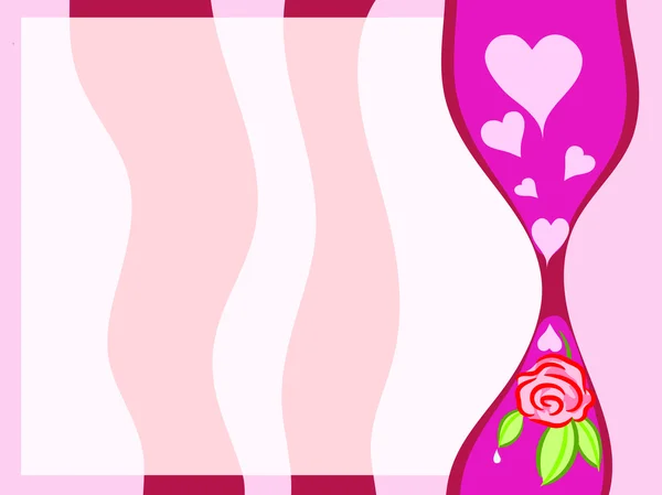 Пісочні Окуляри Серця Теплих Рожевих Тонах — стоковий вектор