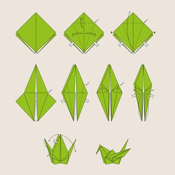 Origami kuş — Stok Vektör
