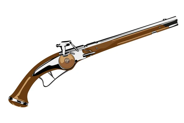 Vektör tabanca XVII yüzyılda beyaz zemin üzerine — Stok Vektör