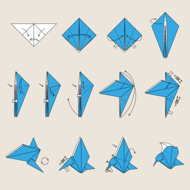 Origami bird clipart