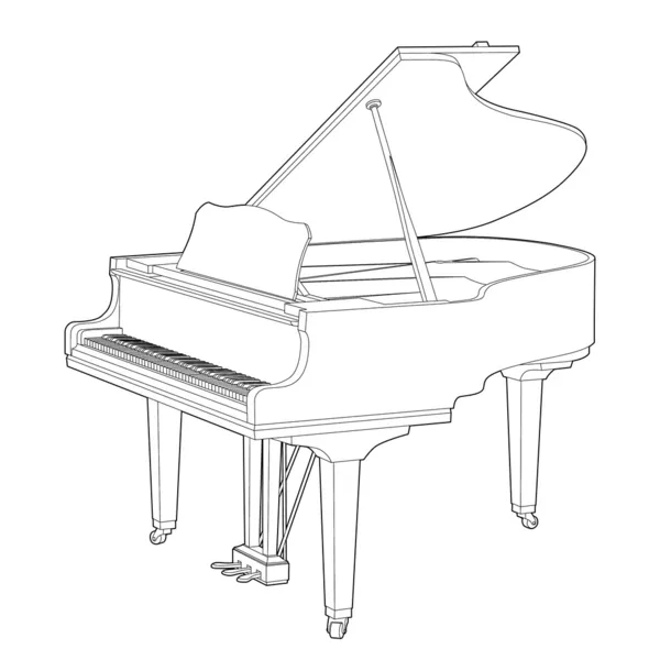 Outline piano — Stock Vector