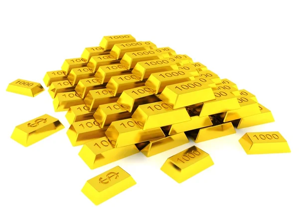 Hill of golden golden bars — Stock Photo, Image