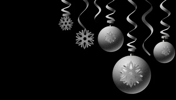 Elegante decorazione di Natale in argento con ghirlande — Foto Stock