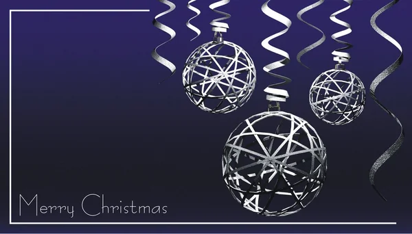 Stylové stříbrné Vánoční dekorace s věnce — Stock fotografie