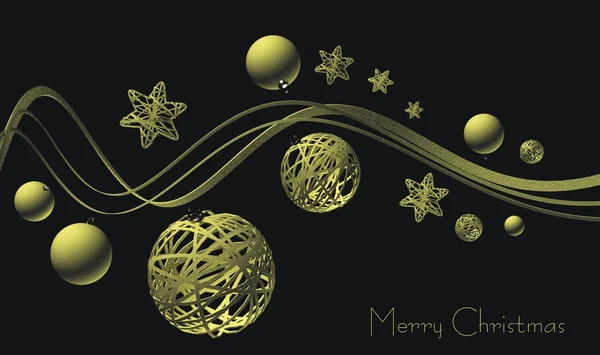 Zlatá stylové vánoční dekorace s věnce — Stock fotografie