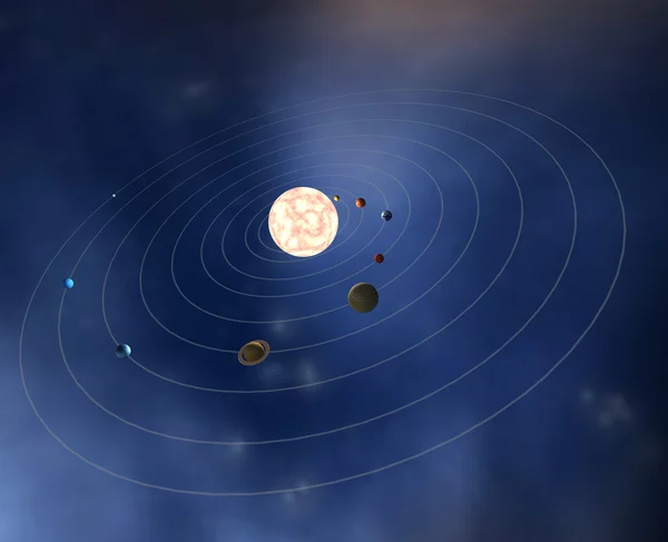 stock image Diagram of the planets in the Solar System