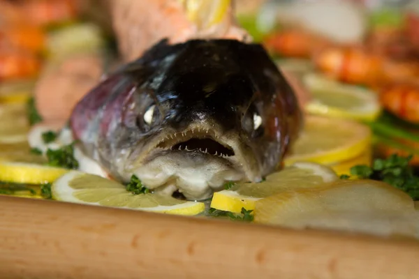 Fresh Salmon on Buffet Plate — Stock Photo, Image