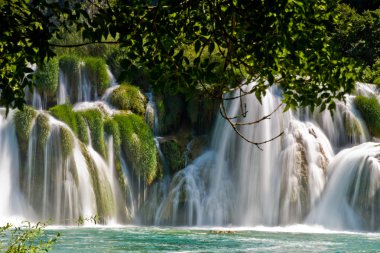 Waterfall in Krka national park in Croatia clipart