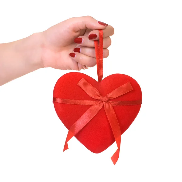 Corazón rojo de San Valentín aislado en blanco —  Fotos de Stock