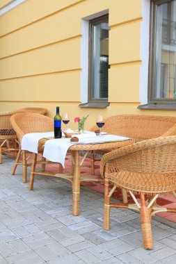 Outdoor patio set for lunch clipart