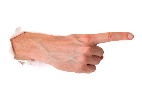 Aponte o dedo isolado no branco — Fotografia de Stock
