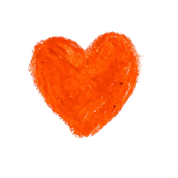 Coeur rouge sur papier blanc — Photo