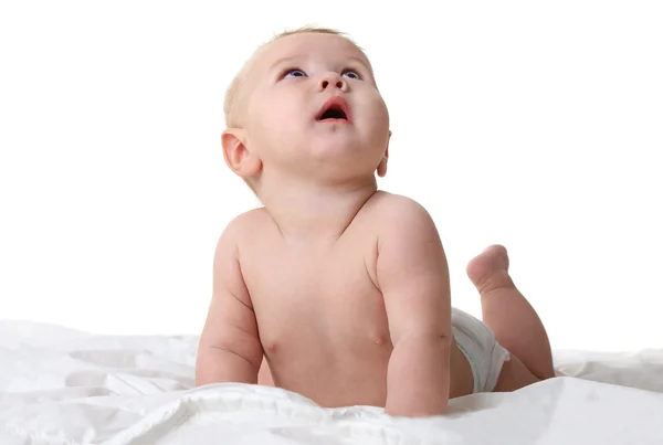 Pequeño bebé sorprendido mirando arriba —  Fotos de Stock