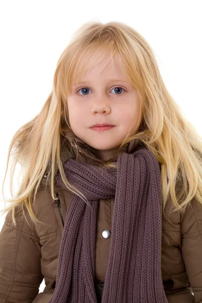 Little Blonde Girl Child Street Clothes — Stock Photo, Image