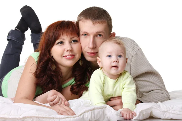 Família Alegre Pais Com Bebê — Fotografia de Stock
