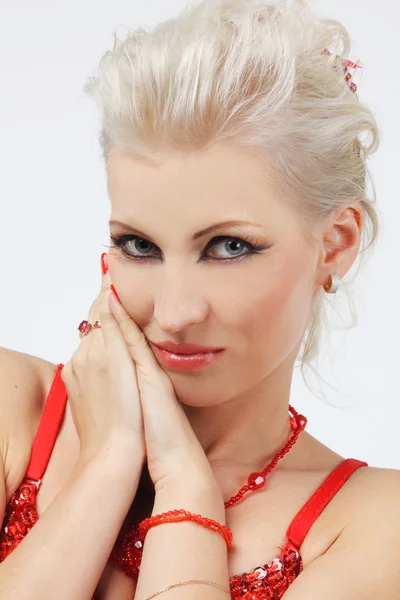 Fashion model with blond hair — Stock Photo, Image
