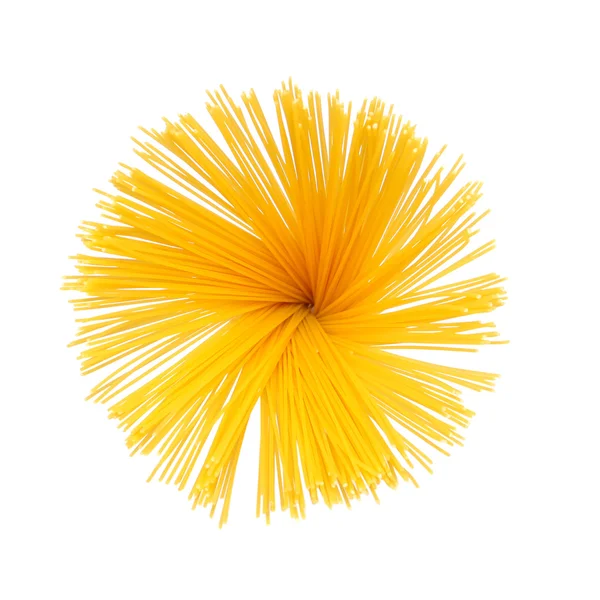 Купка Спагеті Ізольована Білому Тлі Вид Зверху — стокове фото