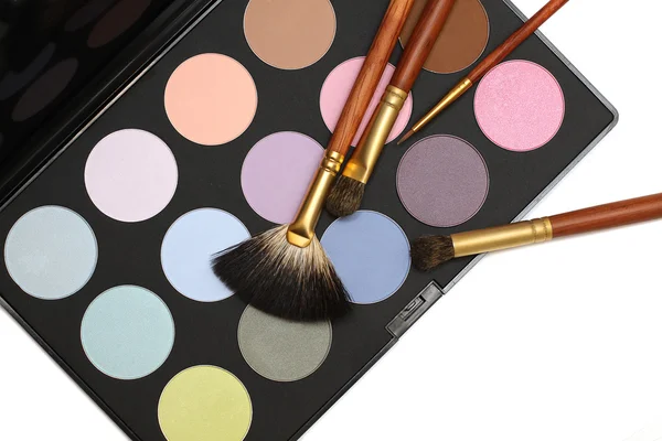 Professional Cosmetics Make Set Brushes Eyeshadow — Stock Photo, Image