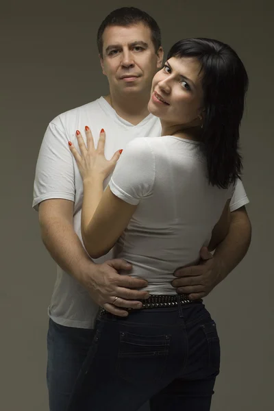 Beautiful smiling couple - man and woman — Stock Photo, Image