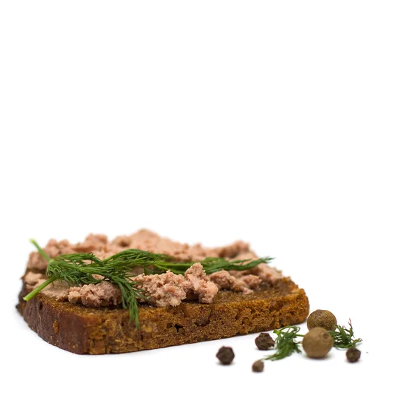 Bread with fresh pate — Stock Photo, Image