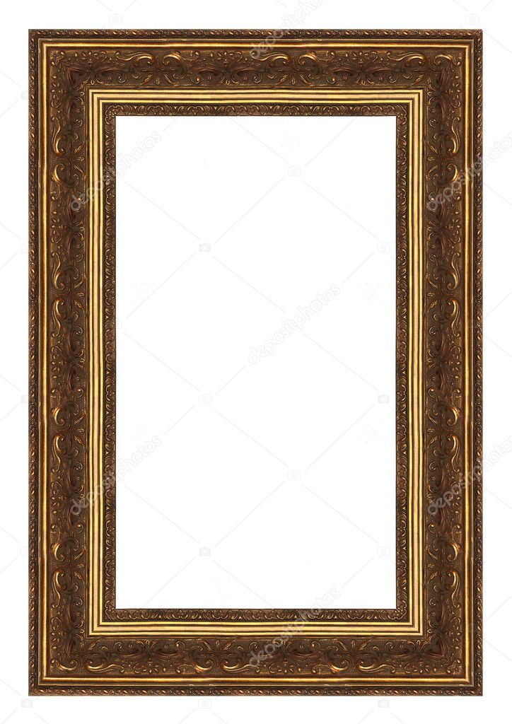 Gold frame isolated on white