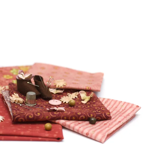 Accessori tessili e per cucire - sfondo per il ricamo — Foto Stock