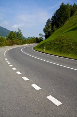 Empty countryside road clipart