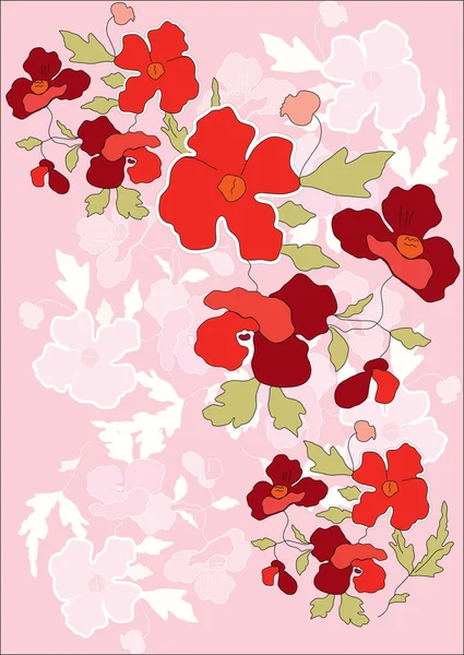 La flor de amapola — Vector de stock